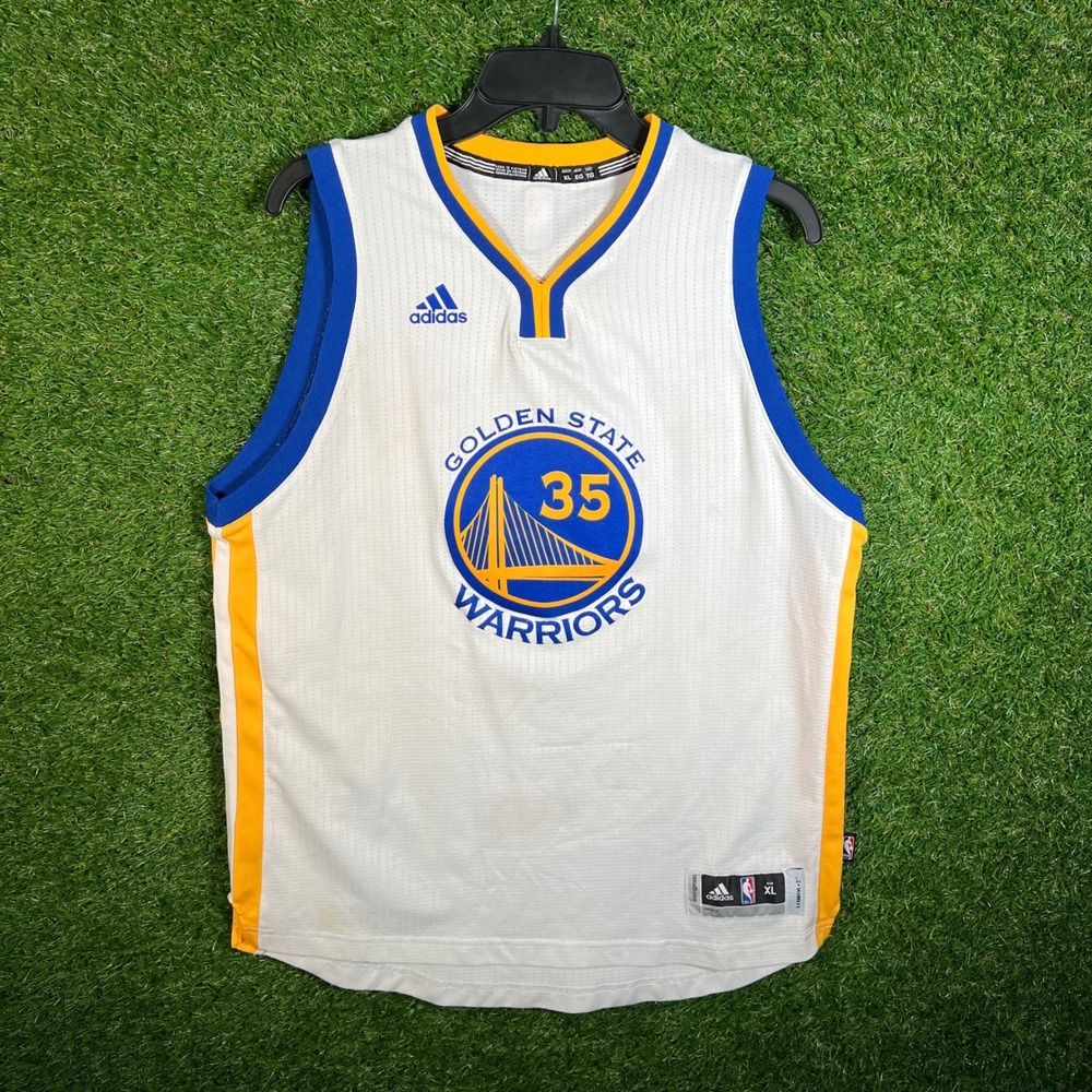 Adidas Golden State Warriors Kevin Durant 35 Swingman Jersey White Mens XL